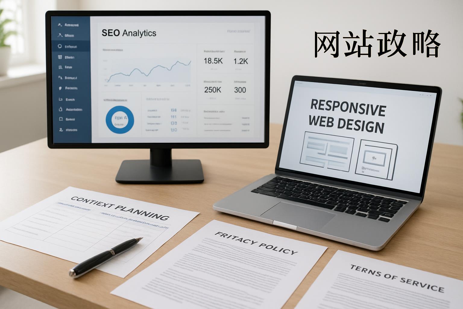 2026 台灣網站內容與 SEO 趨勢:從政策變化看企業該怎麼做 網站 SEO 趨勢與內容策略示意圖
